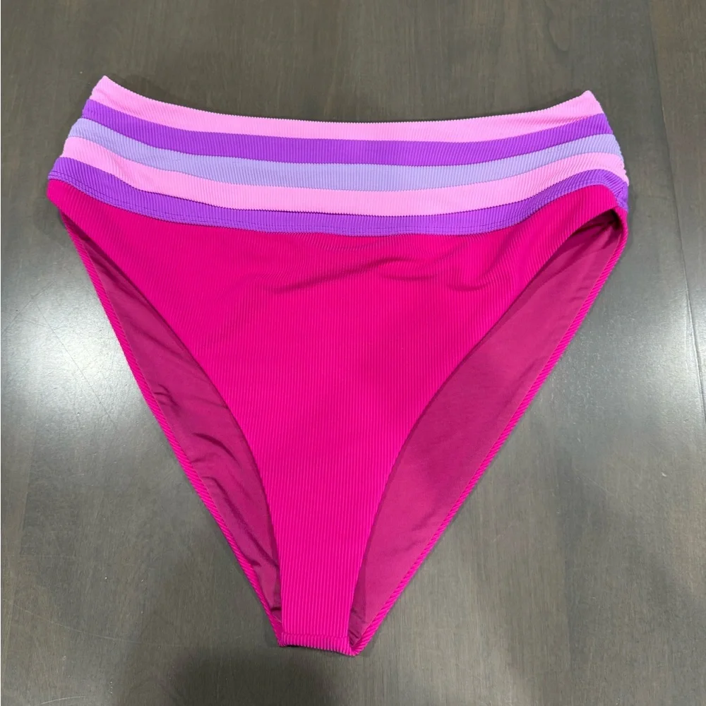 Beach Riot NEW Millie Colorblock high waist bikini SET size small - Picture 3 of 7